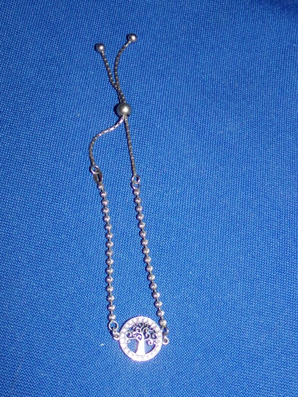 Vintage Women's Silver & Cubic Zirconium Tree of Life Bolo Bracelet - 925  Italy